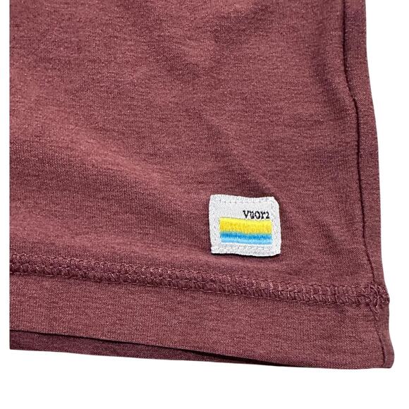 Vuori Shirt Mens Brown Heather Strato Tech Tee Soft Performance Short Sleeve, L - Picture 4 of 7